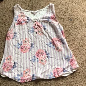 Floral striped tank